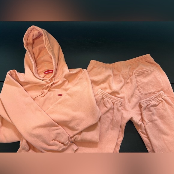 SUPREME Hoodie & Sweat Pant matching SET Dark Peach Size M/L - Picture 2 of 6